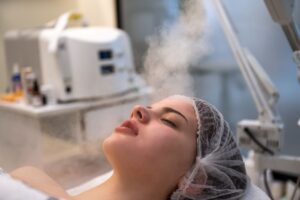 A woman receiving Ozone Therapy to help boost her immune system and fight off diseases.