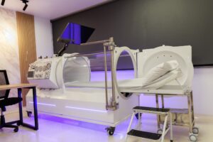 Hyperbaric Therapy chamber in a modern clinic.